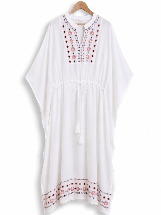 Guadalupe Design Dresses & Skirts - Guadalupe Design | NWT Gracie Viscose Embroidered Kaftan Beach Coverup Dress OS